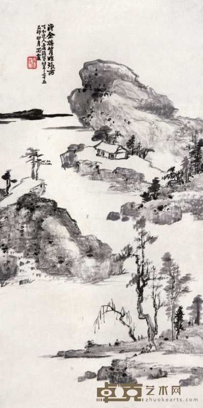 萧俊贤 已卯（1939年）作 山水 立轴 65×32cm